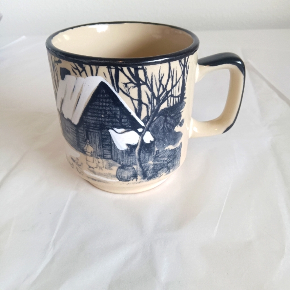 Rare Vintage Otagiri Or Made In Japan Mug. Black And Tan Not The Blue And White.